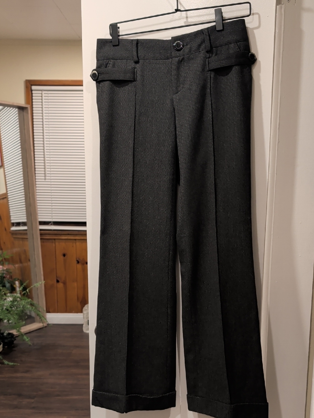Women's Charcoal Gray Dress Trousers - Classic Pleated Pants